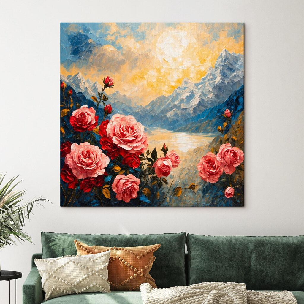 Roses face au lac — intérieur 1