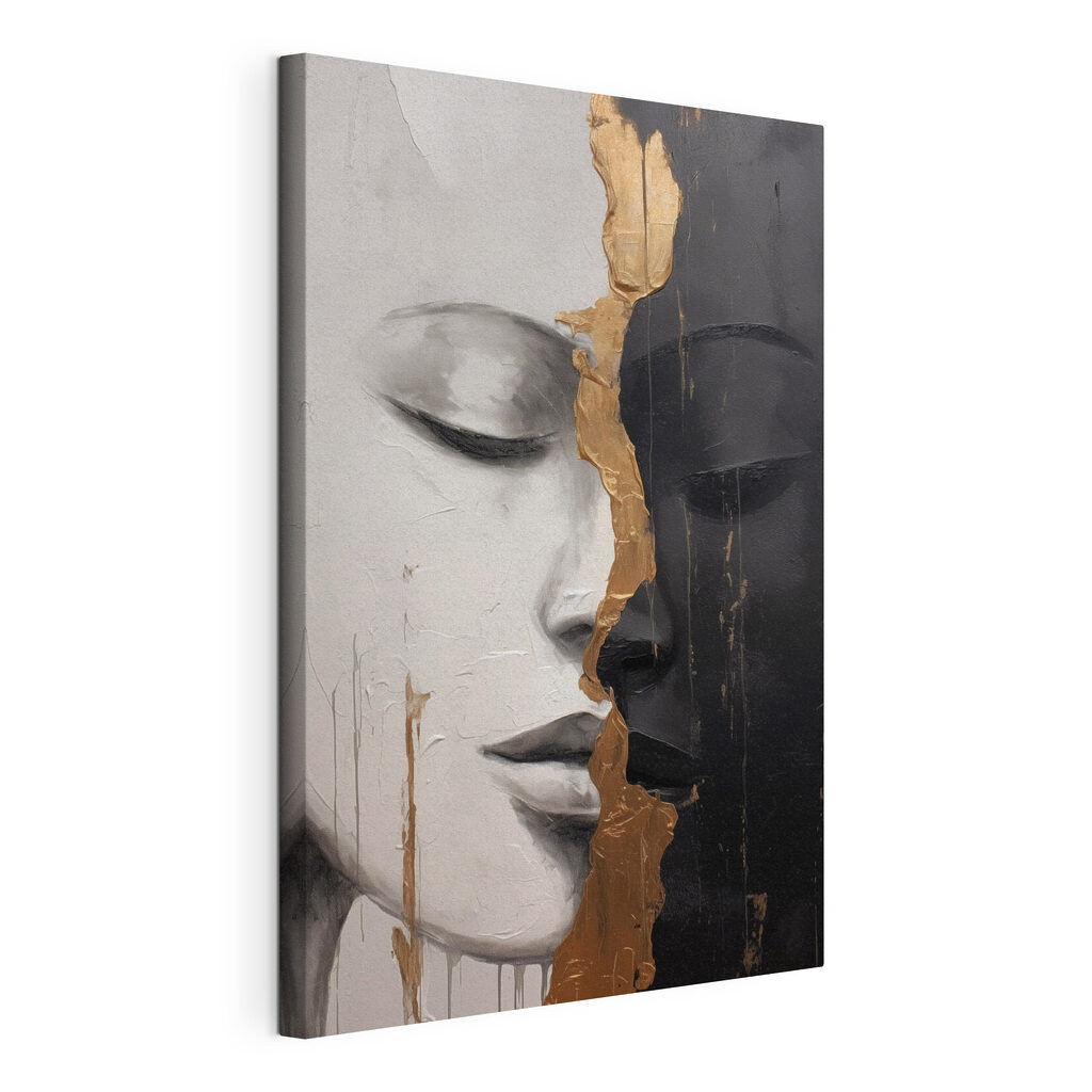 Deux visages, ligne d’or — vue du produit