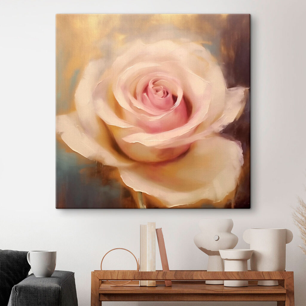 Rose crème, cœur rosé — intérieur 1