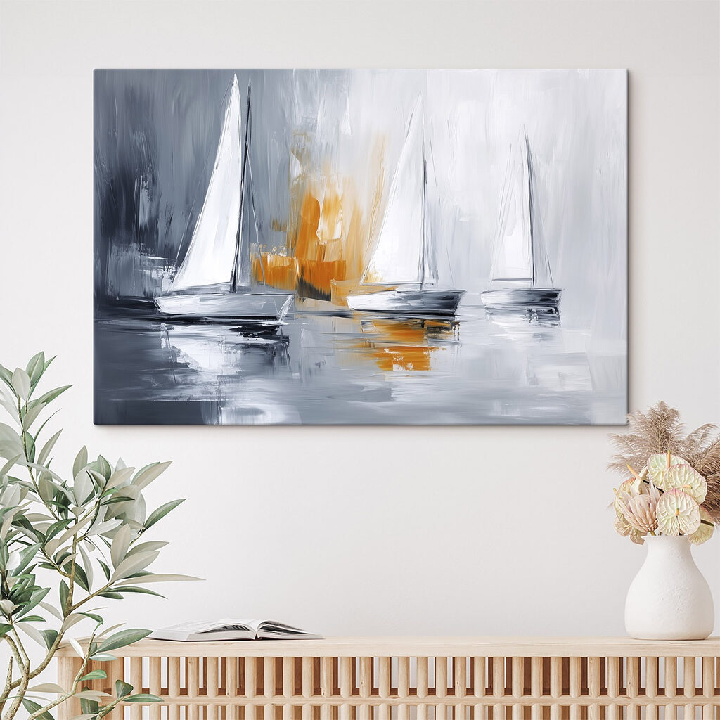 Trois voiles, reflets ocre — intérieur 2