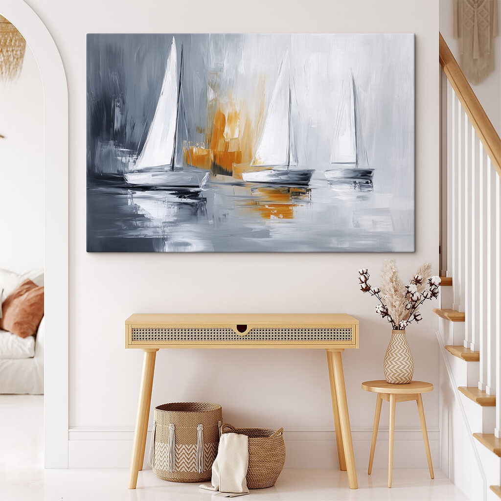 Trois voiles, reflets ocre — intérieur 1