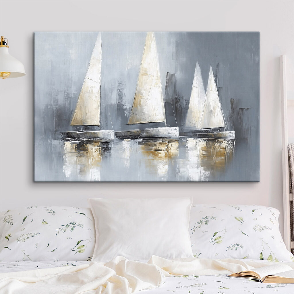 Voiles au port gris dans un intérieur