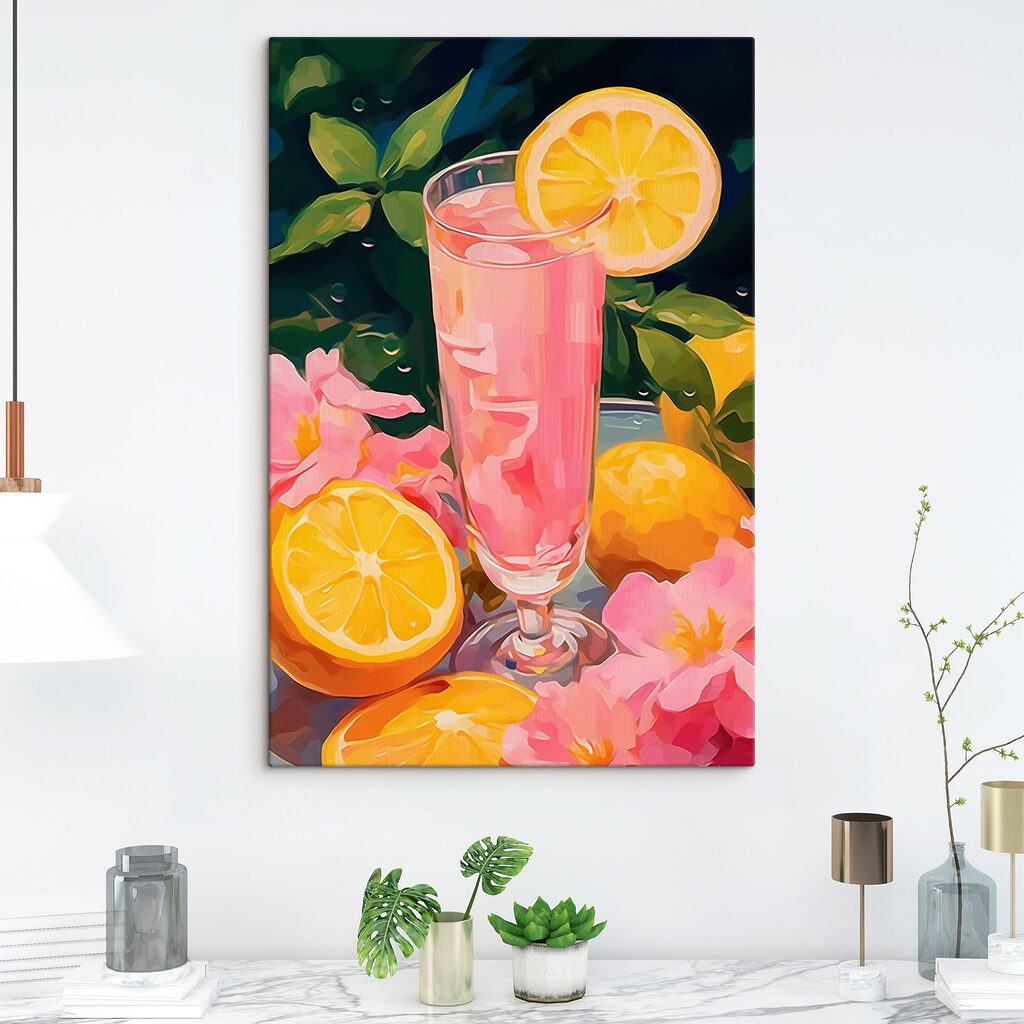 Boisson rose et fleurs — intérieur 1