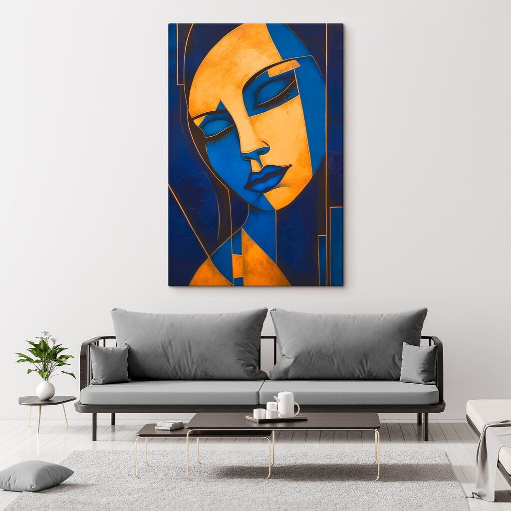 Masque bleu et or — intérieur 2