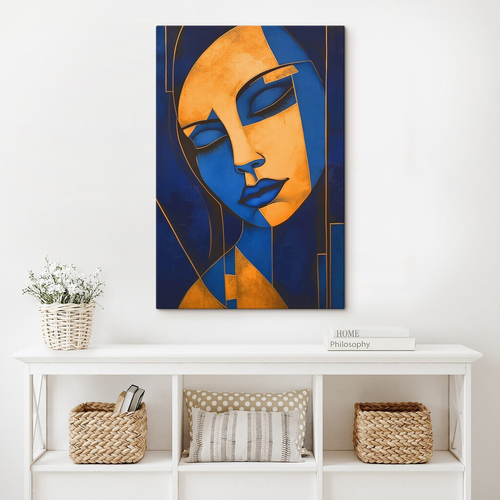 Masque bleu et or — intérieur 1