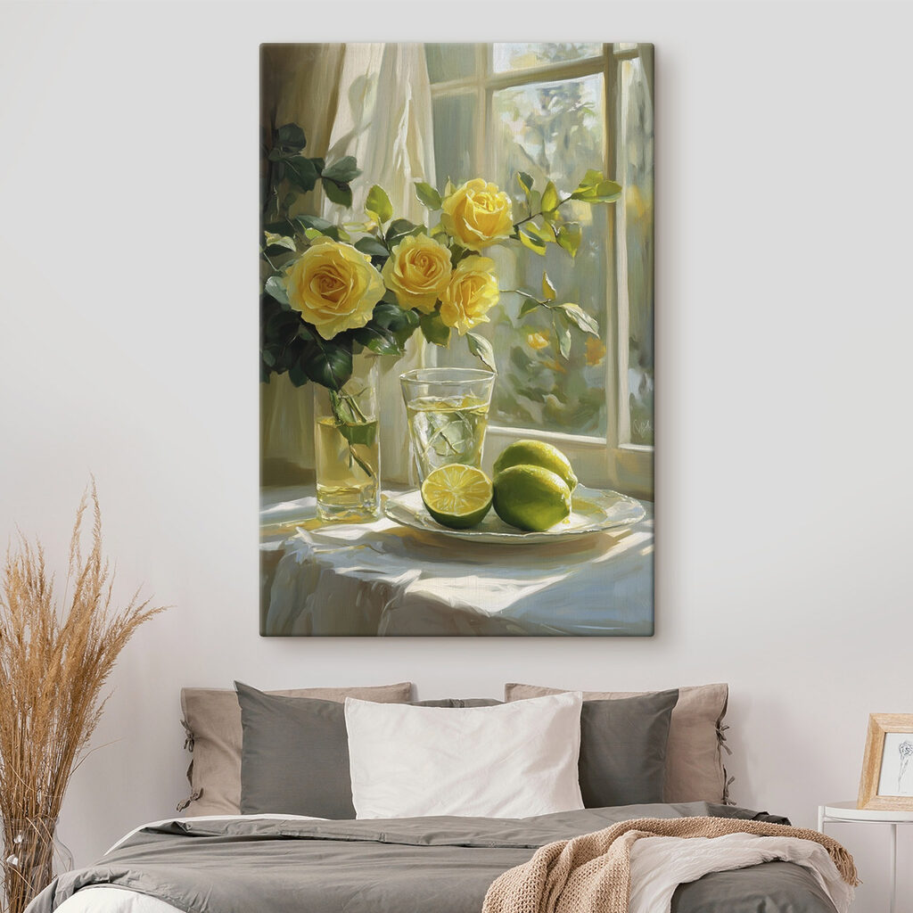 Roses jaunes et limes — intérieur 1