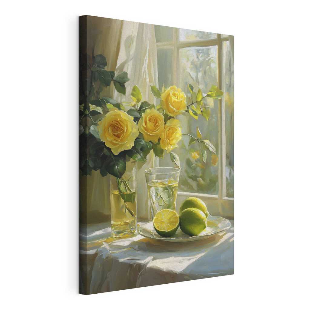 Roses jaunes et limes — vue du produit