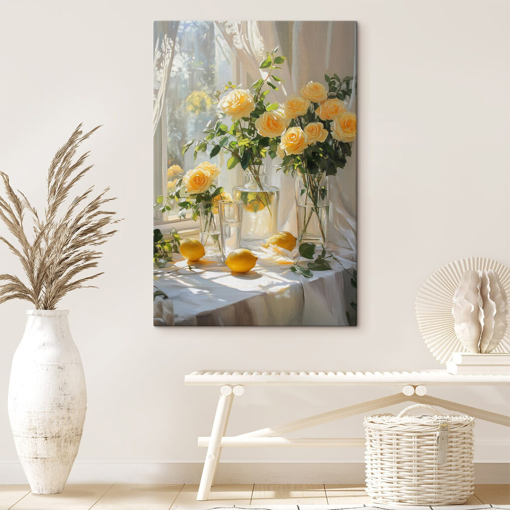 Roses en plein jour dans un intérieur