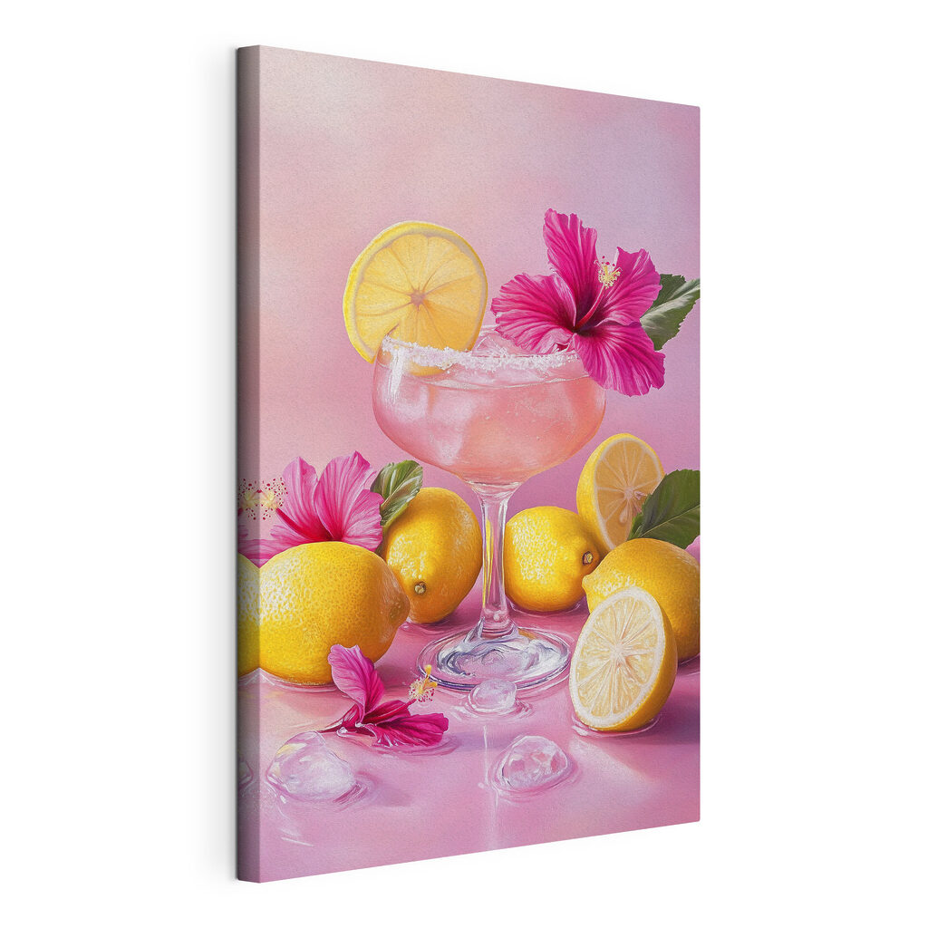 Coupe aux citrons, toile tendue et bord enveloppé