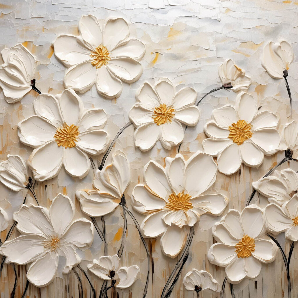 Blancheur en relief — motif complet