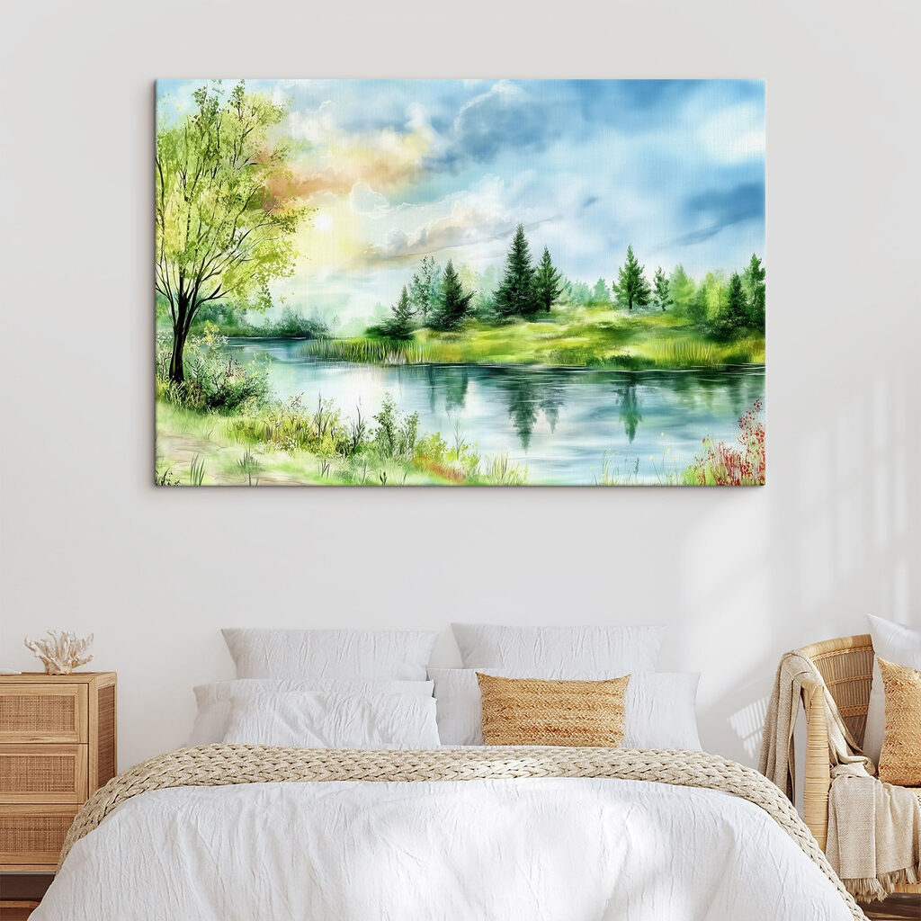 Rive verte, nuages d’été — intérieur 1