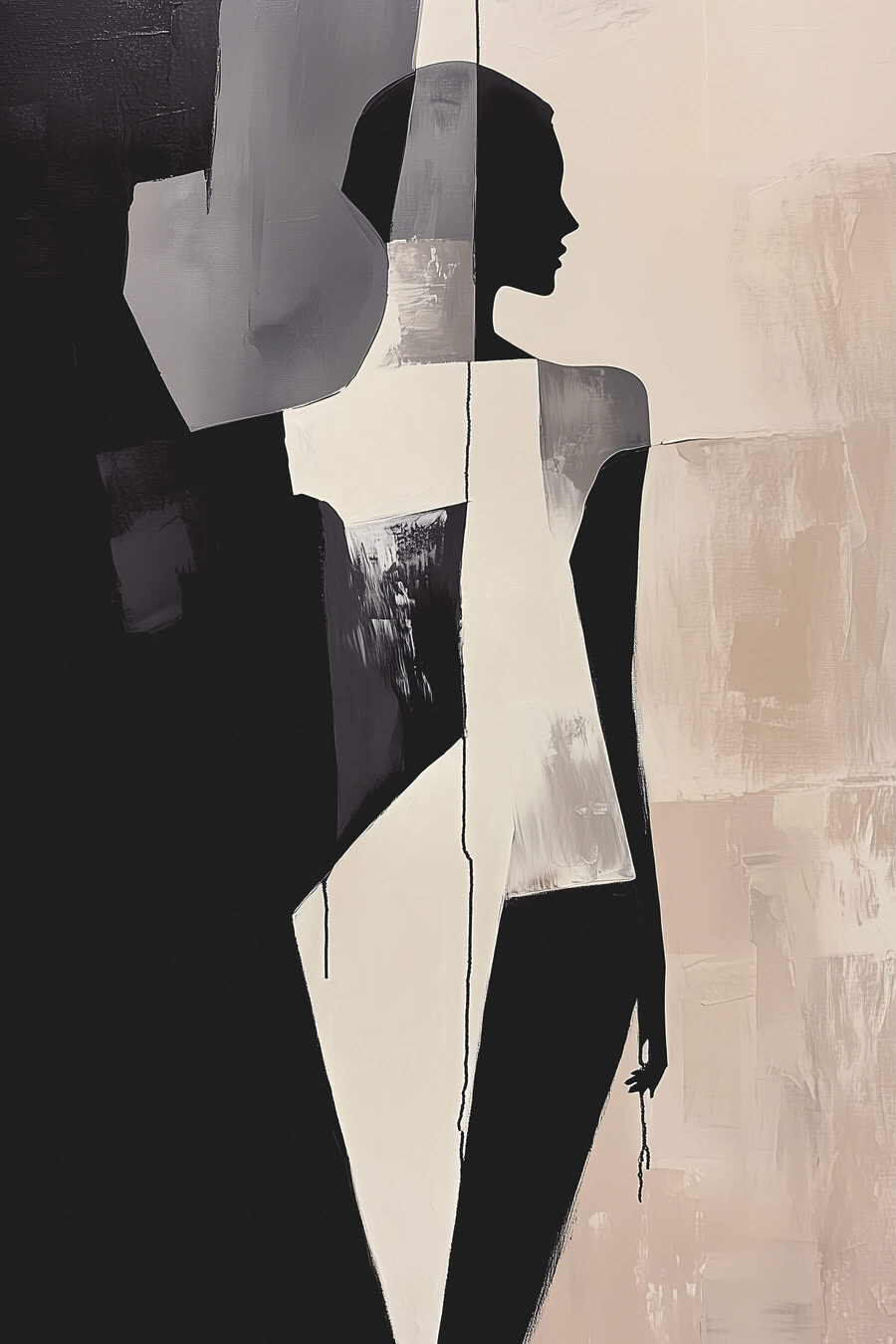 Silhouette féminine épurée — motif complet