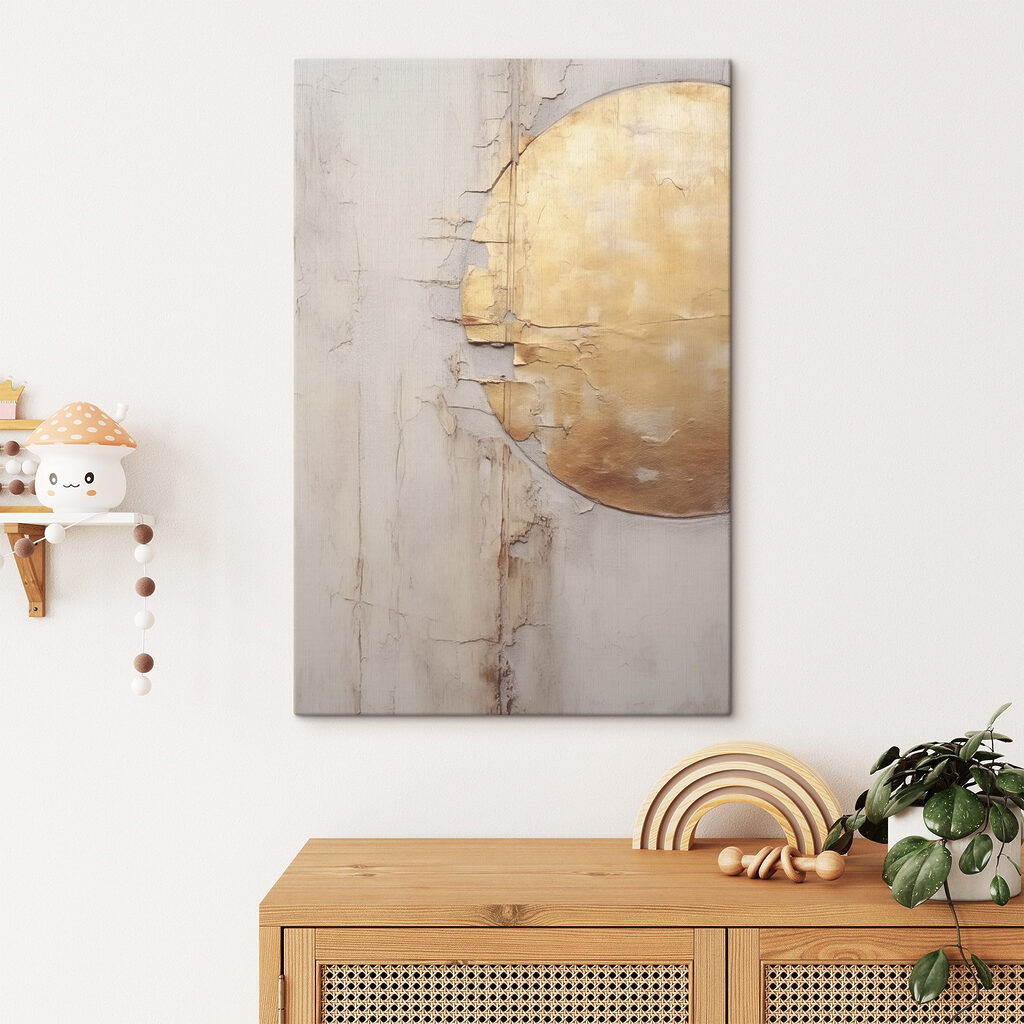 Cercle doré sur gris — intérieur 2