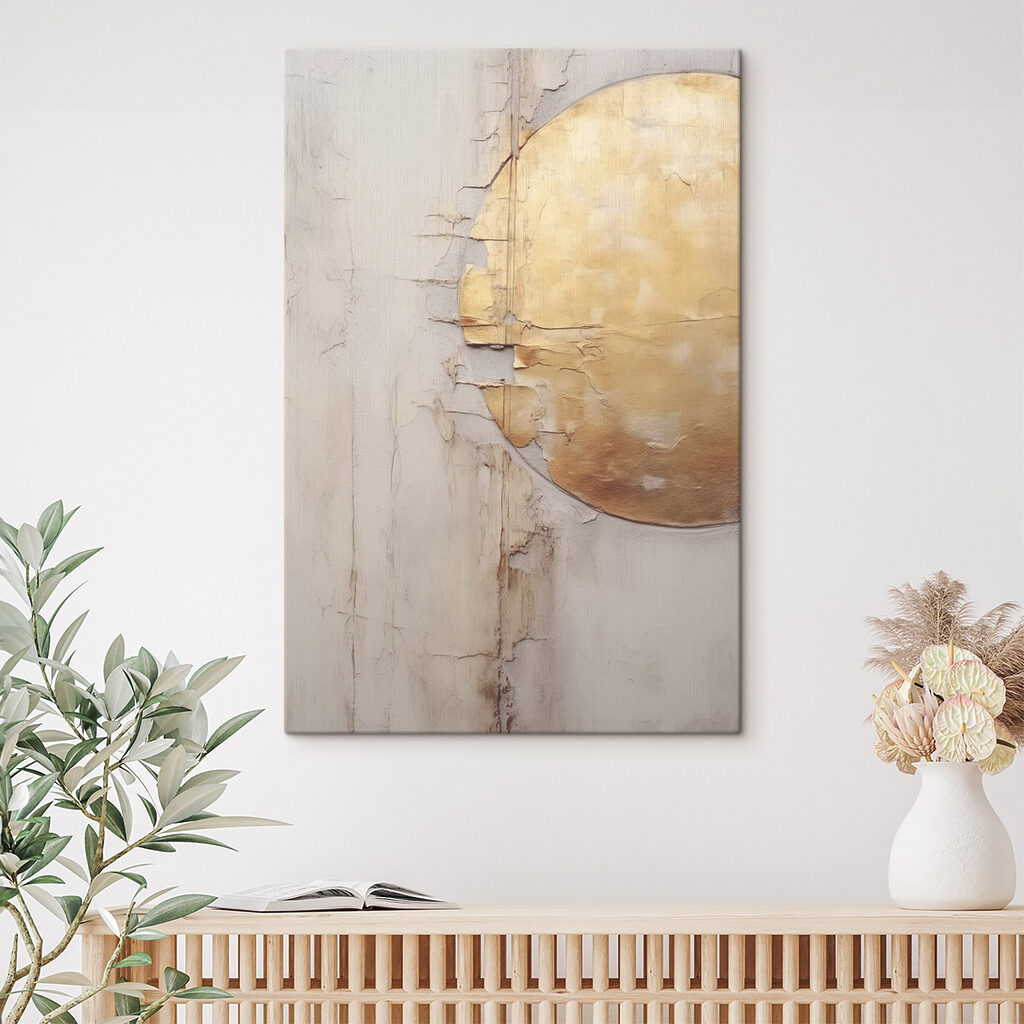 Cercle doré sur gris — intérieur 1
