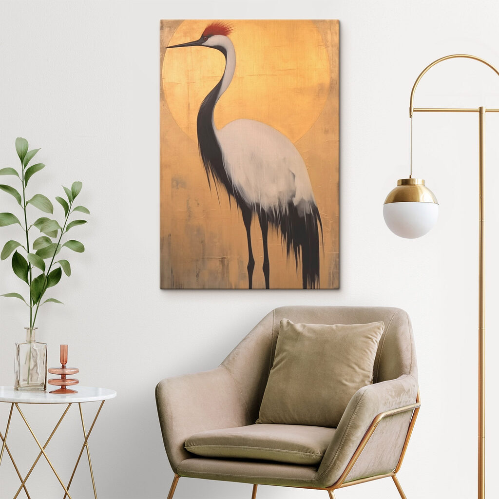 Grue sur fond doré — intérieur 1