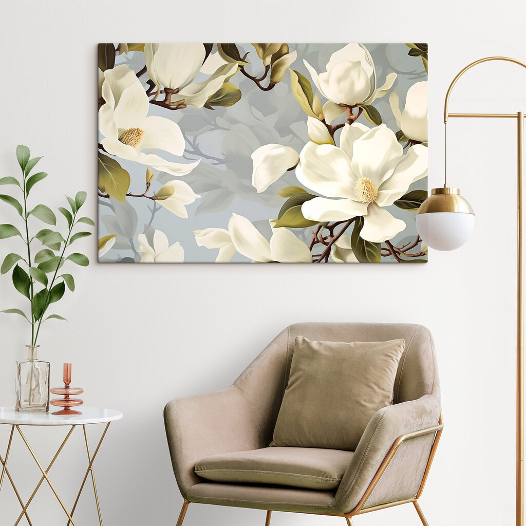 Magnolia crème et gris-vert — intérieur 1