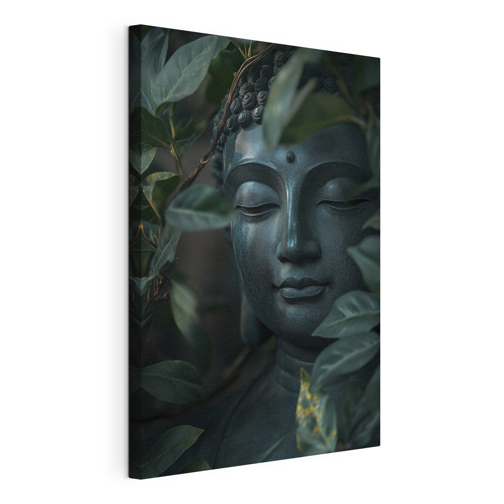 Bouddha dans la jungle, toile tendue et bord enveloppé