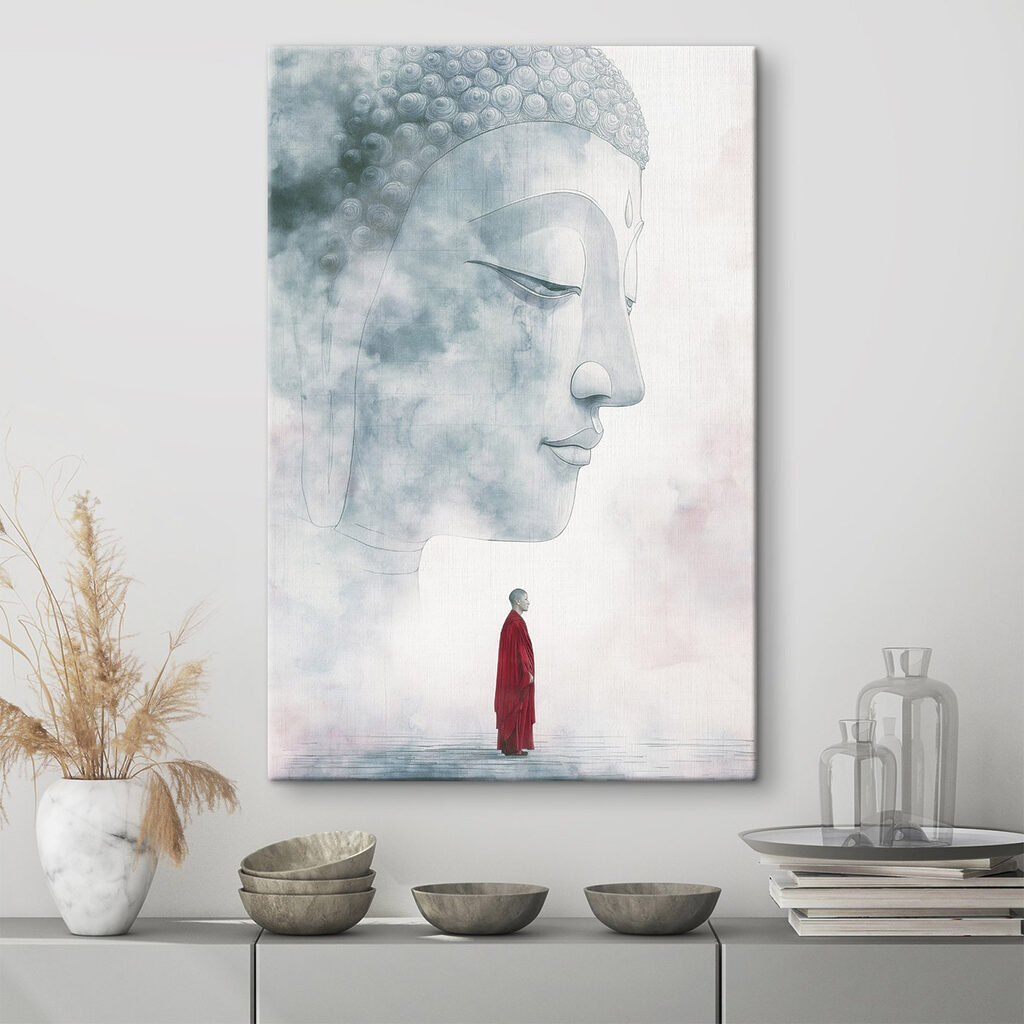 Moine sous le Bouddha — intérieur 1