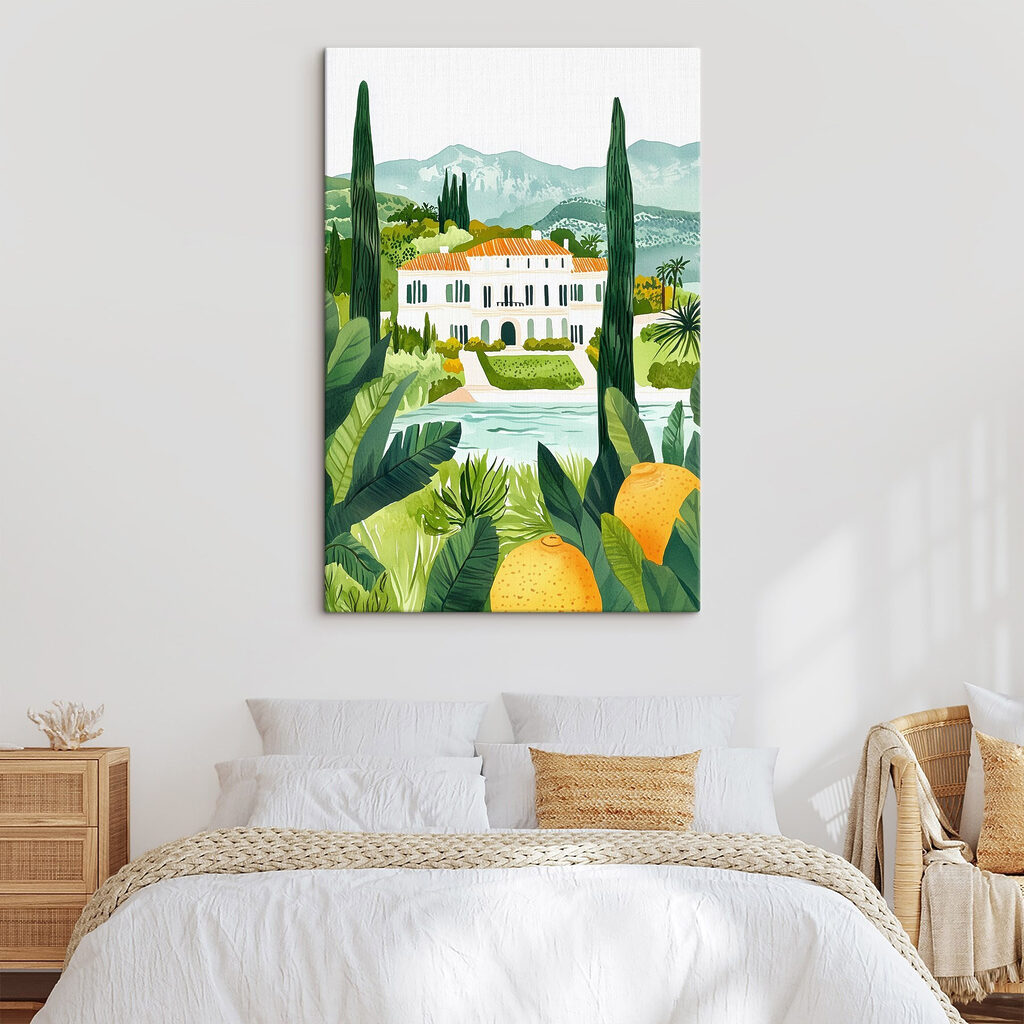 Villa blanche aux citrons dans un intérieur