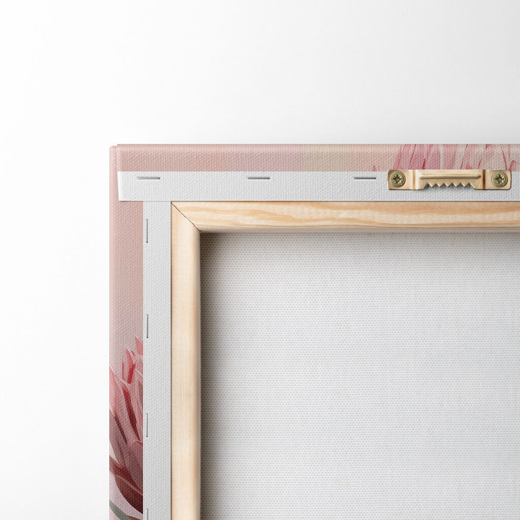 Protéas roses sur pastel — dos