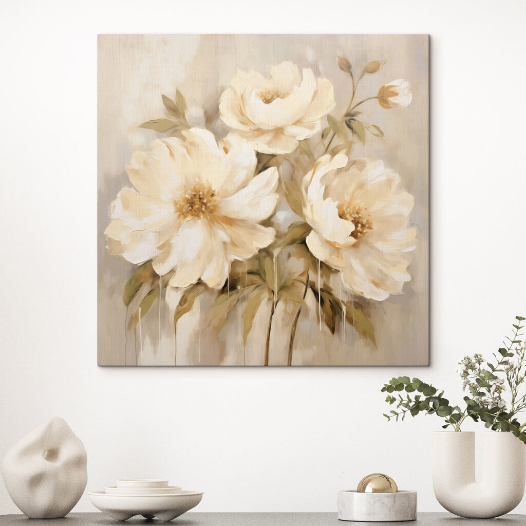 Fleurs crème sur beige — intérieur 3