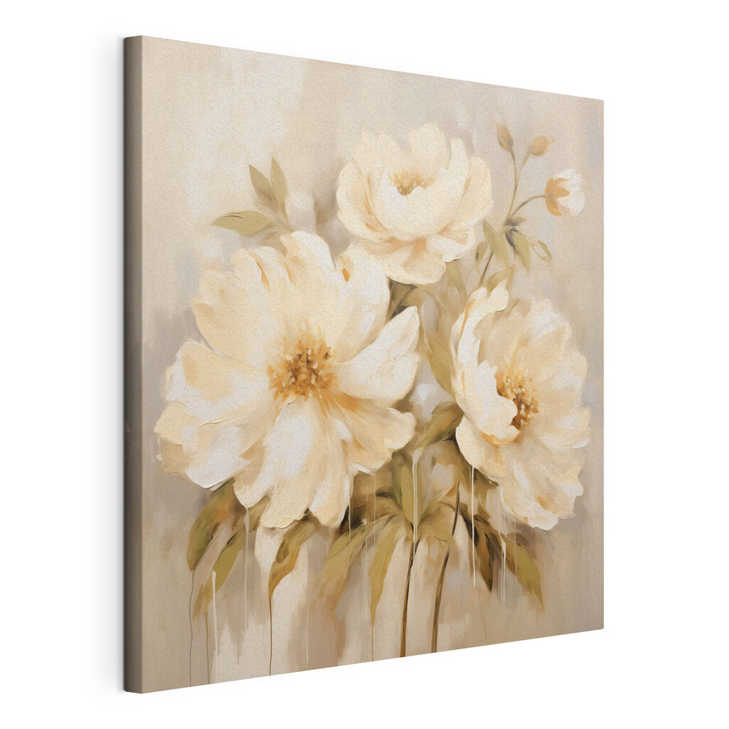 Fleurs crème sur beige — vue du produit
