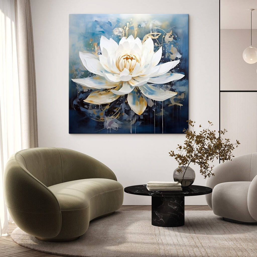 Lotus blanc, brume bleue — intérieur 2