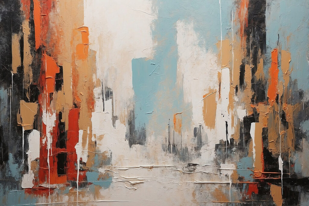 Rues orange et reflets — motif complet