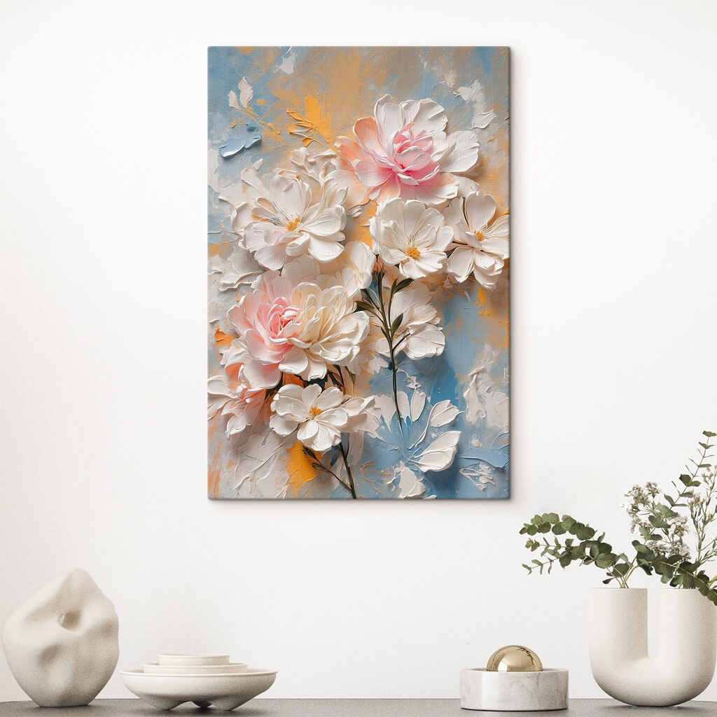 Floraison rose, bleu glacier — intérieur 2