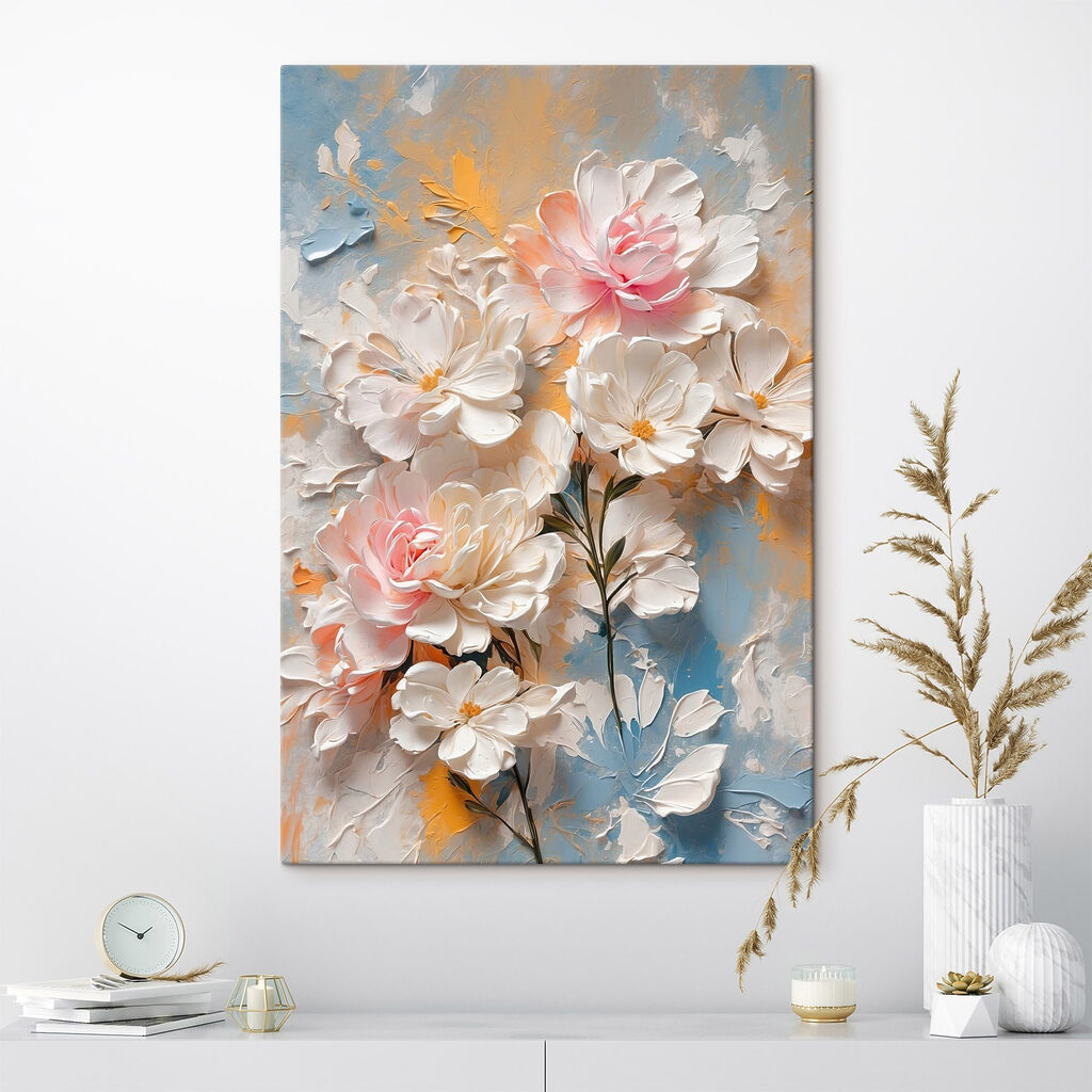 Floraison rose, bleu glacier — intérieur 1