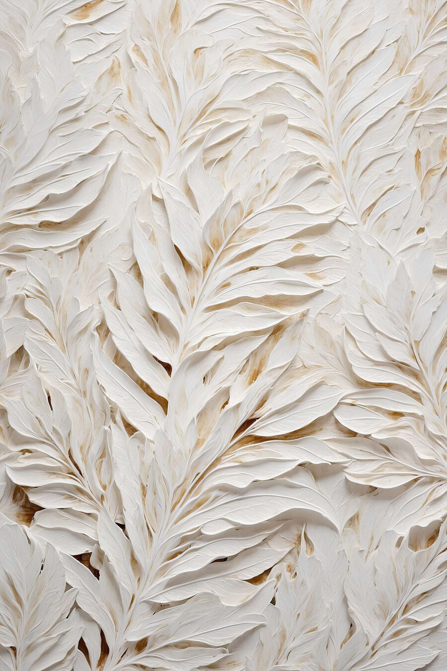 Feuillage blanc et ombres — motif complet