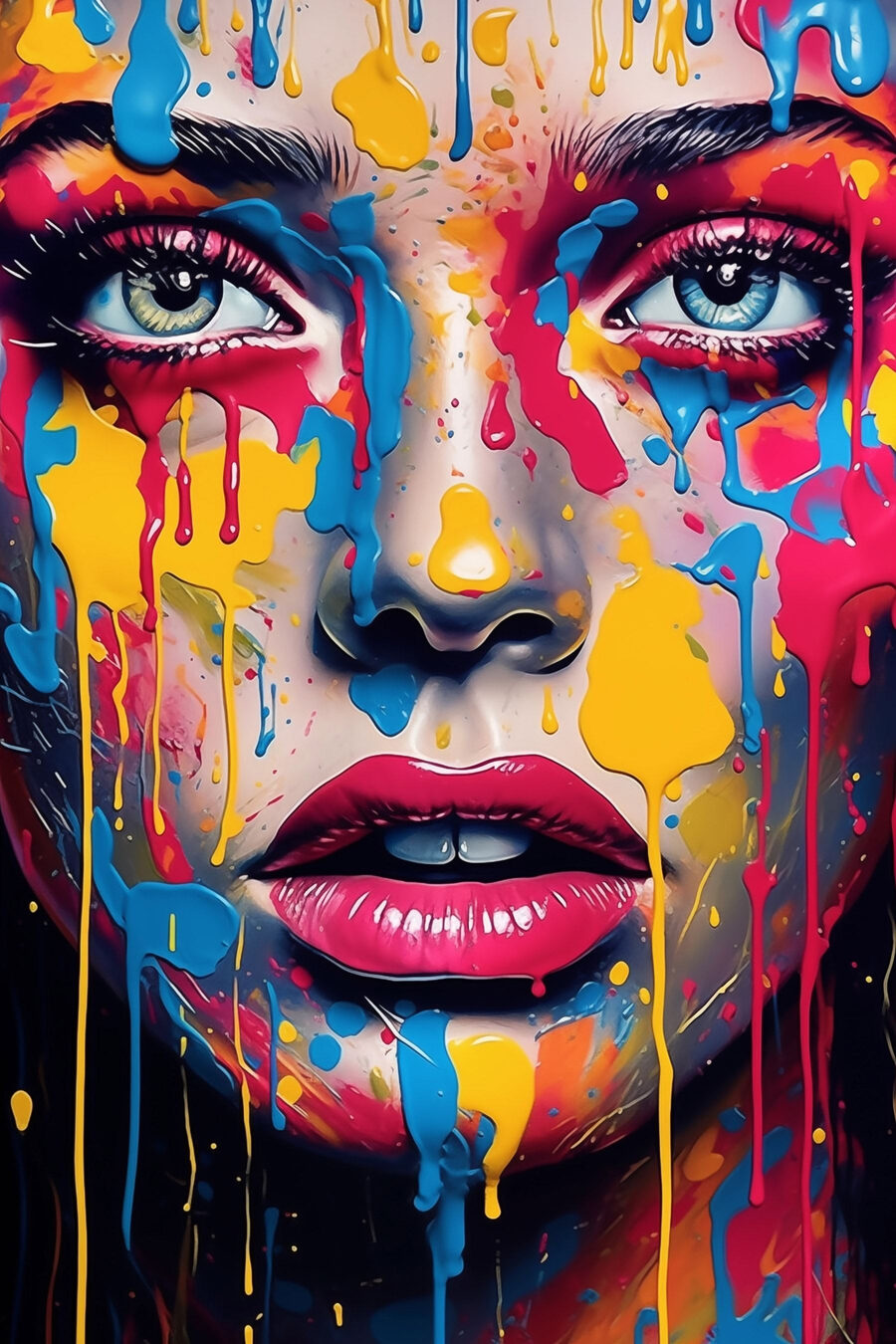 Regard aux coulures colorées — motif complet