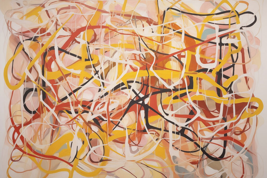Volutes aux tons chauds — motif complet