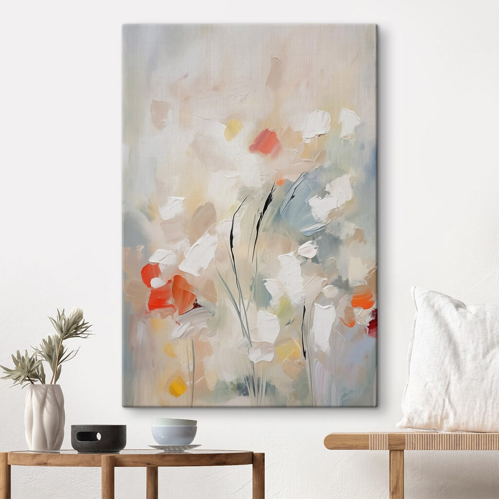 Fleurs en touches pâles — intérieur 1