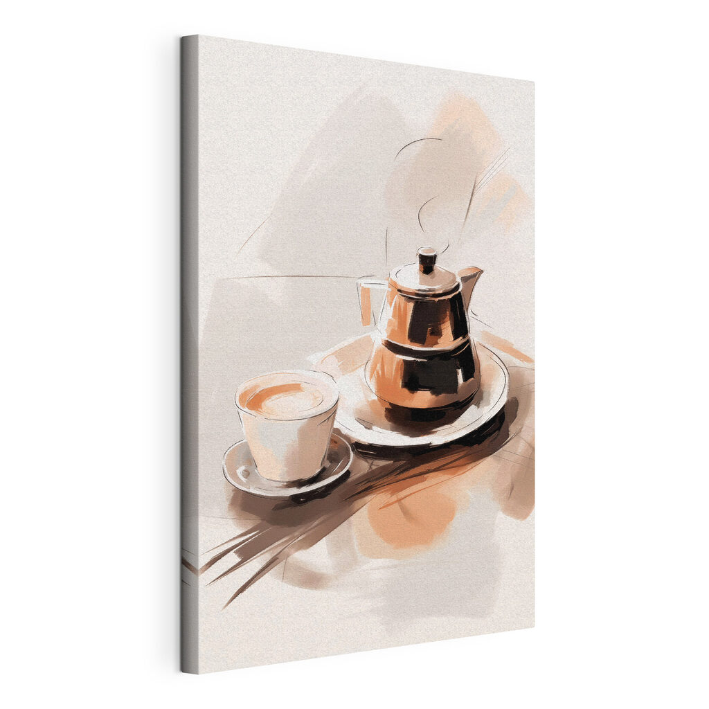 Cafetière à l’aquarelle — vue du produit