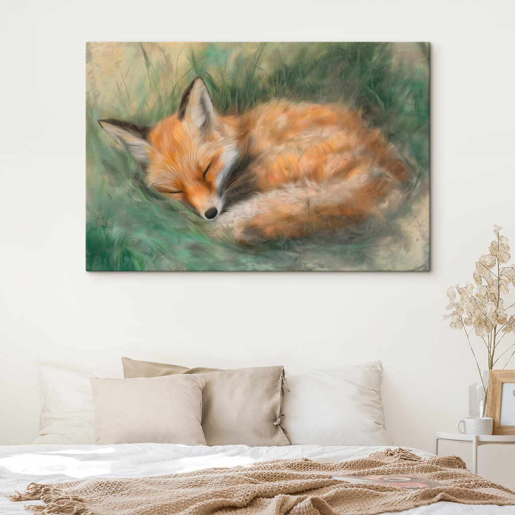 Renard endormi dans l’herbe — intérieur 2