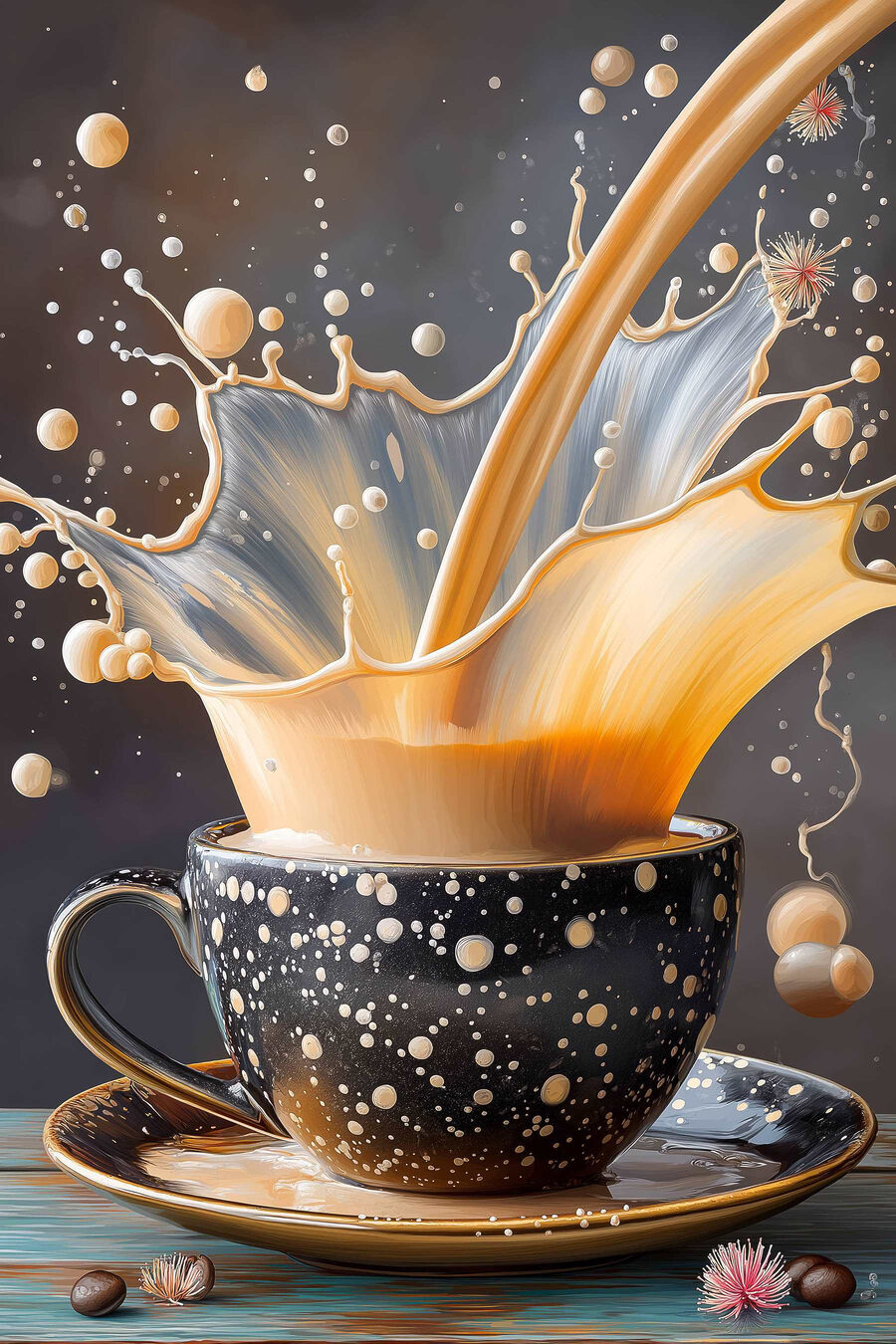 Café jaillissant — motif complet