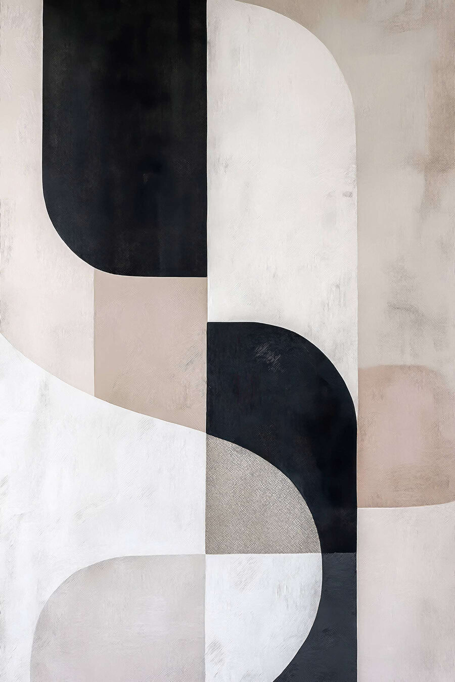Courbes noires sur sable — motif complet