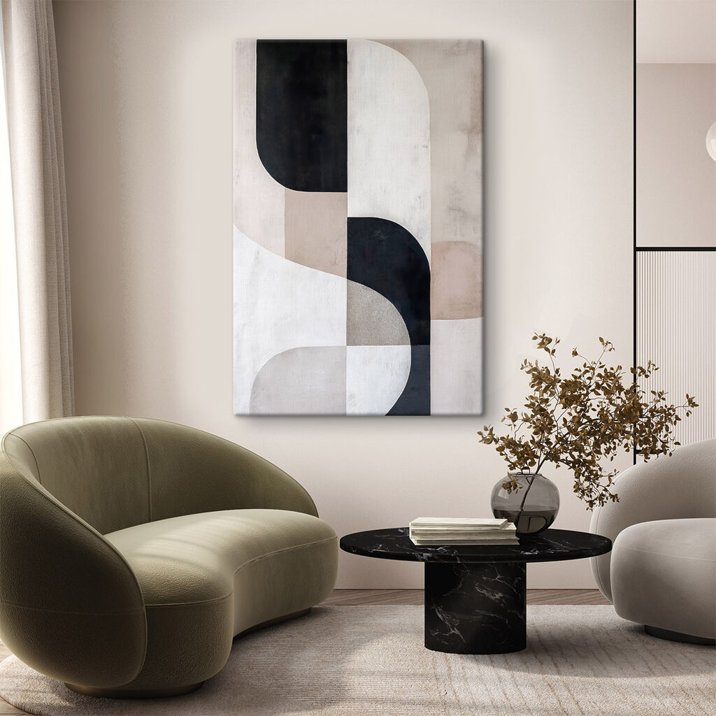 Courbes noires sur sable — intérieur 2