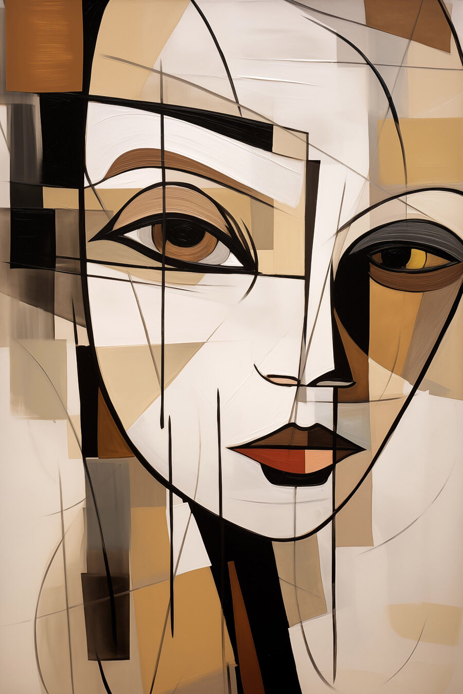 Visage à facettes — motif complet