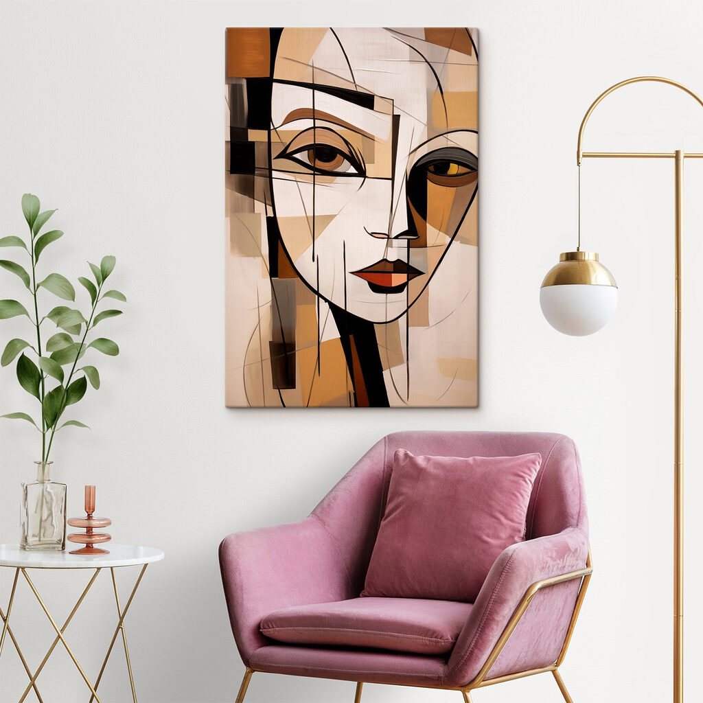 Visage à facettes dans un intérieur