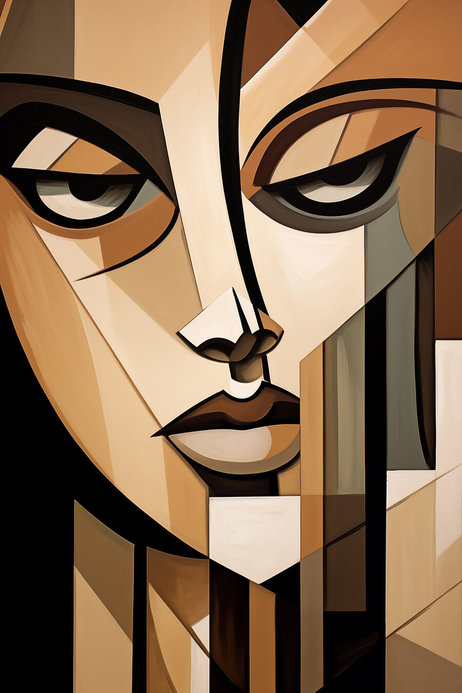 Regard en camaïeu brun — motif complet