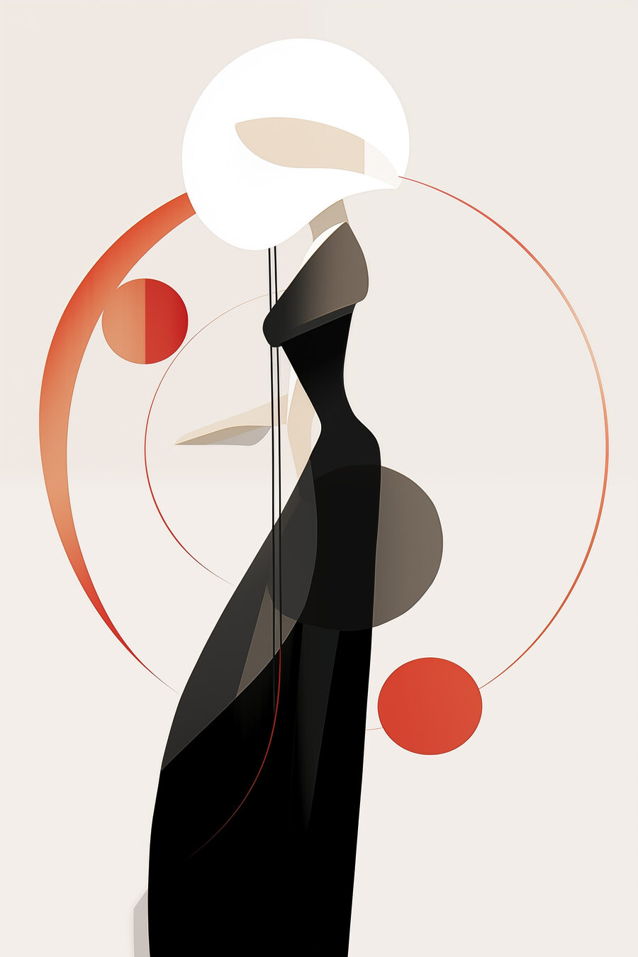 Dame entre les cercles — motif complet