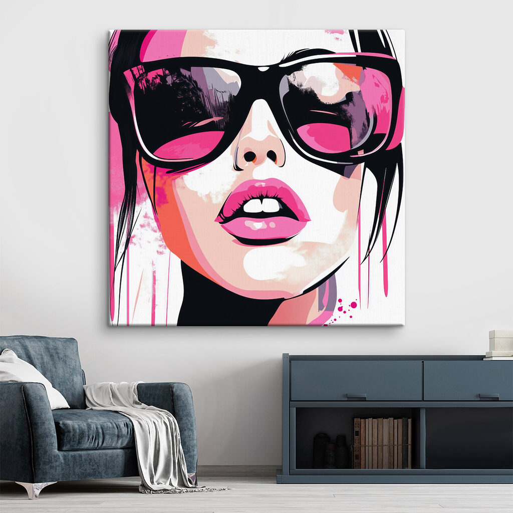 Regard pop art rose — intérieur 1