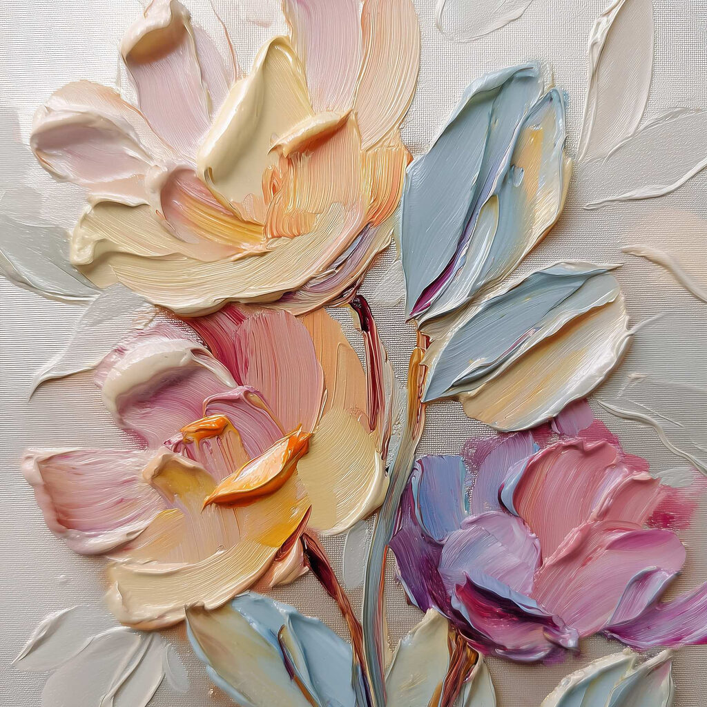 Fleurs aux larges contours — motif complet