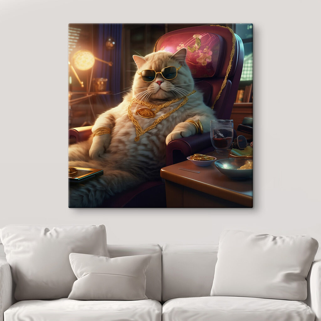 Chat cool en fauteuil — intérieur 2