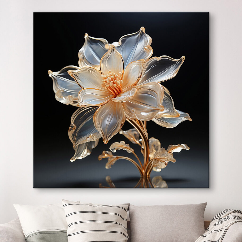 Fleur bleue cernée d’or — intérieur 2