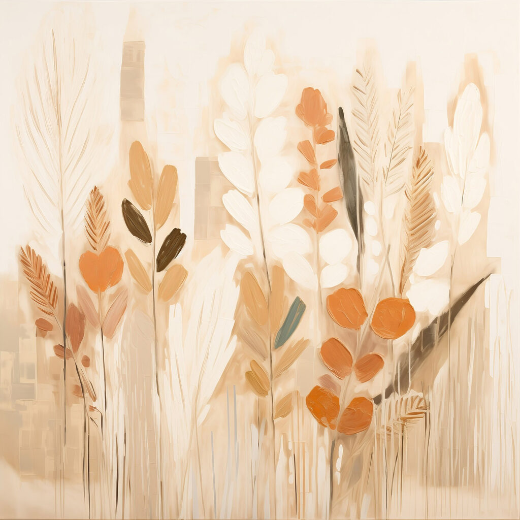 Tiges séchées en pastel — motif complet