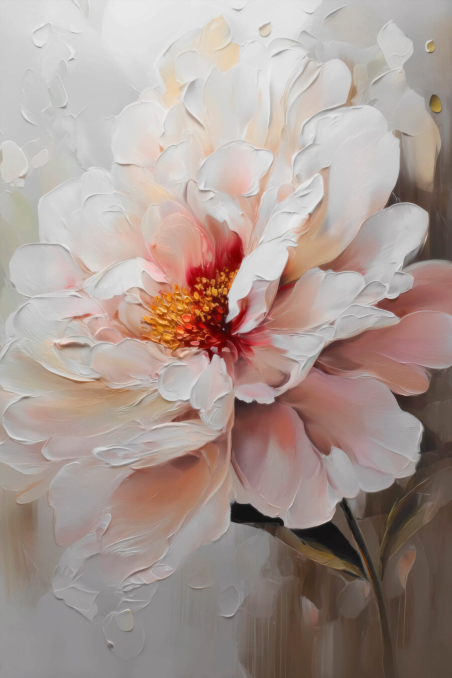Fleur au cœur rose — motif complet