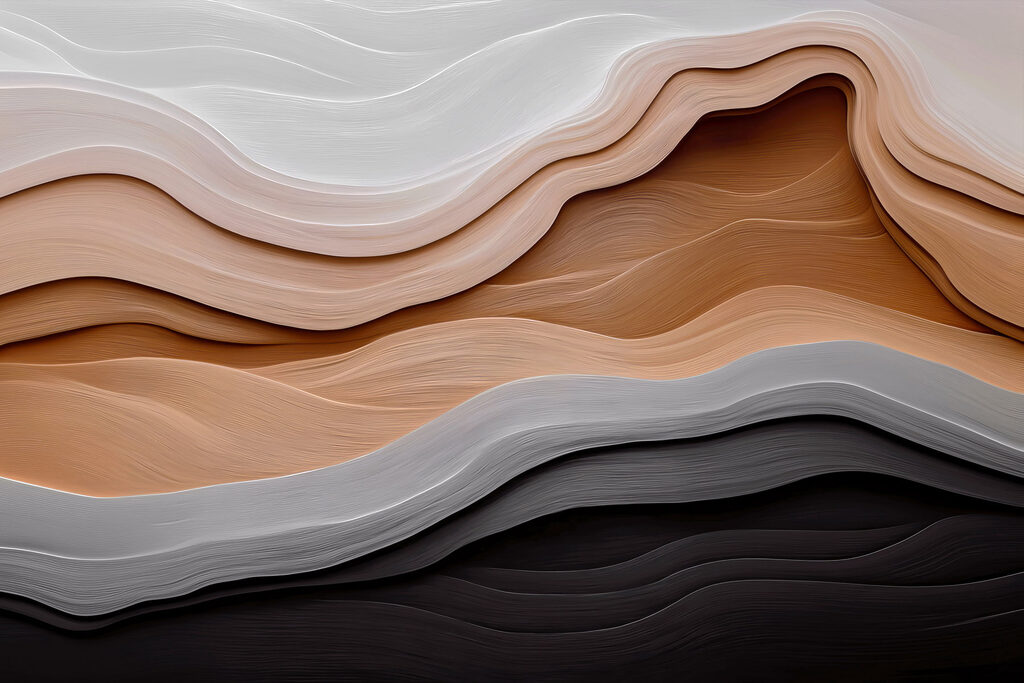 Strates noires et caramel — motif complet